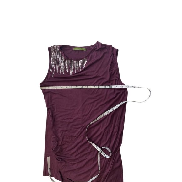 Velvet By Graham & Spencer Womens Embellished Sleeveless Top M - Plum Purple - Picture 6 of 8